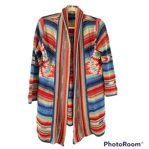 Polo Ralph Lauren western print long cardigan size small